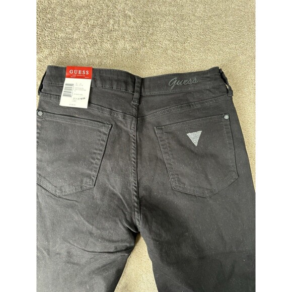 Guess Rhinestone G Black Jeans Slim Straight Leg Size 8/29 - Picture 14 of 15
